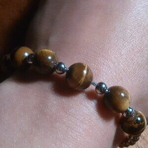 Tiger's Eye Stainless Steel Boho Bracelet